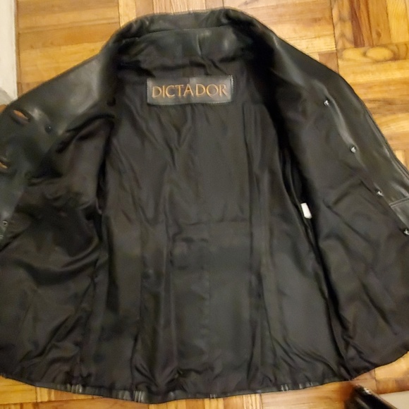 Unique '90's, Vintage Black Leather Peacoat - M - Picture 6 of 8